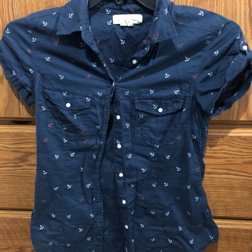 Button down Anchor T shirt